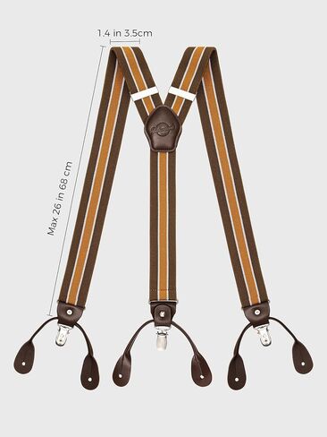 Suspenders for Men with Clip & 6 Buttons 1.4in Y-Shape Stainless Steel in Saudi Arabia