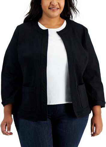 Kasper Women's Plus Size Framed Jacket with Patch Pockets in Saudi Arabia