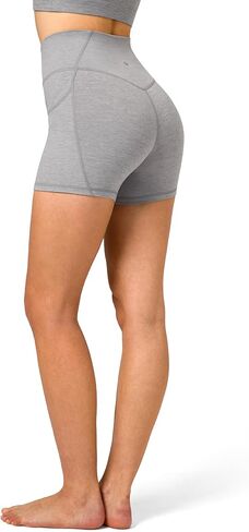 Colorfulkoala Women's Spacedye Biker Shorts High Waist 4" No Front Seam Yoga Gym Running Workout Shorts with Pockets in Kuwait