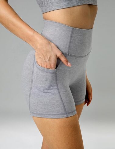 Colorfulkoala Women's Spacedye Biker Shorts High Waist 4" No Front Seam Yoga Gym Running Workout Shorts with Pockets in Kuwait