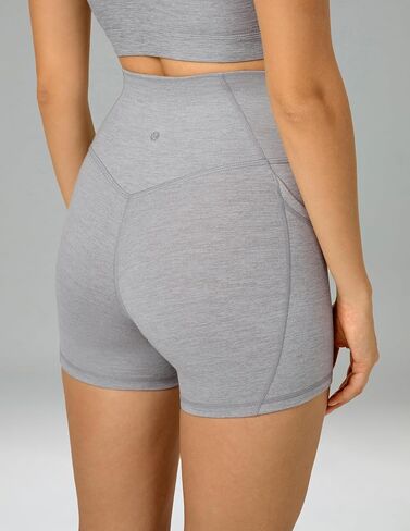 Colorfulkoala Women's Spacedye Biker Shorts High Waist 4" No Front Seam Yoga Gym Running Workout Shorts with Pockets in Kuwait