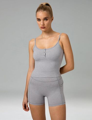 Colorfulkoala Women's Spacedye Biker Shorts High Waist 4" No Front Seam Yoga Gym Running Workout Shorts with Pockets in Kuwait