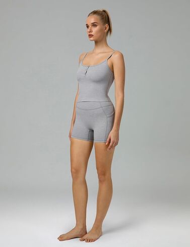 Colorfulkoala Women's Spacedye Biker Shorts High Waist 4" No Front Seam Yoga Gym Running Workout Shorts with Pockets in Kuwait