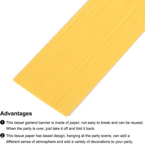 MECCANIXITY 30Pcs Light Yellow,Dark Yellow,White Tassel Garland Banner with Rope Tissue Paper Tassels Party DIY Kits for Anniversary Wedding Birthday Party in Saudi Arabia