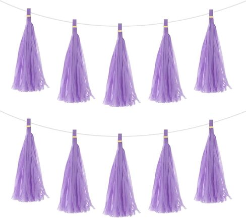 MECCANIXITY 30Pcs Light Yellow,Dark Yellow,White Tassel Garland Banner with Rope Tissue Paper Tassels Party DIY Kits for Anniversary Wedding Birthday Party in Saudi Arabia