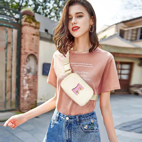 Gitus Gifts for 8 9 10 11 12 Year Old Girls Belt Bag Fanny Pack Crossbody Bags with Initial Letter Patch Cute Stuff Birthday Gifts for Teen Girls Women Personalized Trend Stuff (Lavender-A) in Kuwait