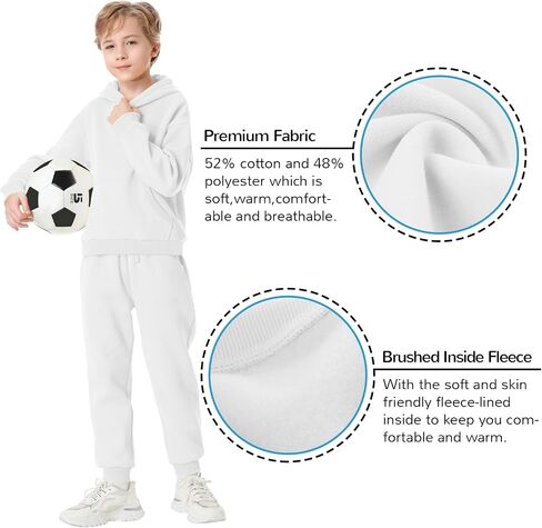 QBK Toddler to Youth Soft Brushed Fleece Jogger Sweatpants Kids Pants with Pockets for Boys and Girls in Saudi Arabia