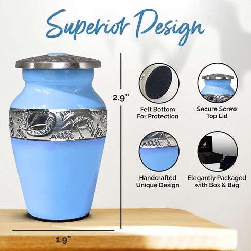Urn for Human Ashes - Cremation Urns for Women & Men Ashes - Handcrafted Funeral Urns for Ashes Male & Female - Honor Your Loved One with Memorial Urns for Boy, Girl & Infants (White, Large) in Saudi Arabia