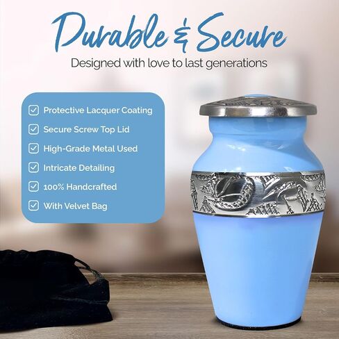 Urn for Human Ashes - Cremation Urns for Women & Men Ashes - Handcrafted Funeral Urns for Ashes Male & Female - Honor Your Loved One with Memorial Urns for Boy, Girl & Infants (White, Large) in Saudi Arabia