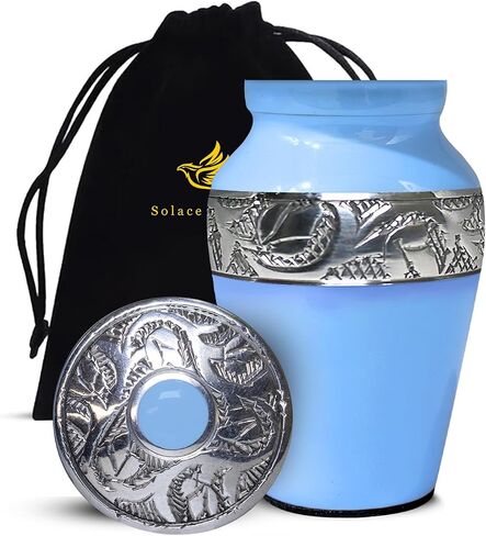 Urn for Human Ashes - Cremation Urns for Women & Men Ashes - Handcrafted Funeral Urns for Ashes Male & Female - Honor Your Loved One with Memorial Urns for Boy, Girl & Infants (White, Large) in Saudi Arabia