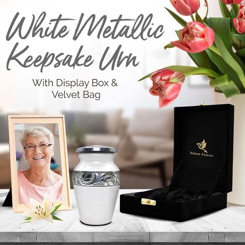 Urn for Human Ashes - Cremation Urns for Women & Men Ashes - Handcrafted Funeral Urns for Ashes Male & Female - Honor Your Loved One with Memorial Urns for Boy, Girl & Infants (White, Large) in Saudi Arabia