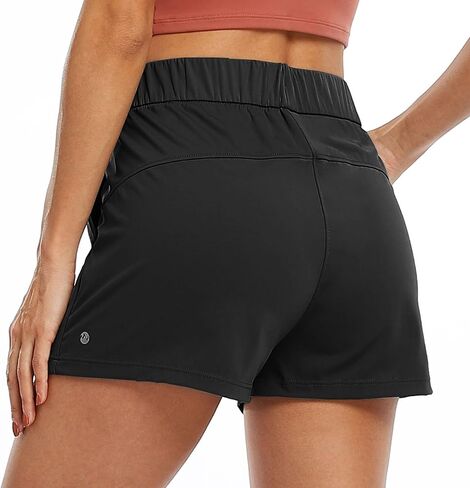 شورت رياضي للجري للنساء من Willit، شورت للتمرين والمشي لمسافات طويلة، أسود M in Kuwait