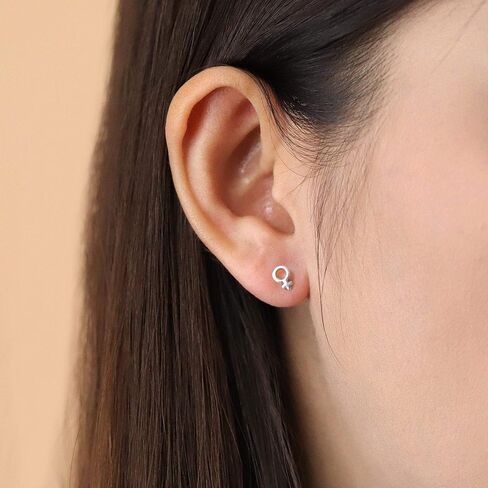 Boma Jewelry Sterling Silver Female Symbol Stud Earrings in Saudi Arabia