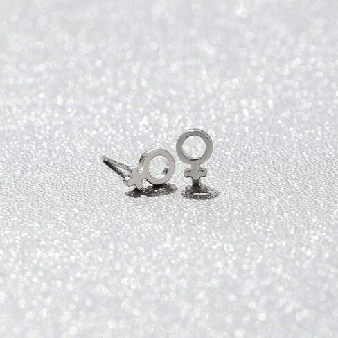 Boma Jewelry Sterling Silver Female Symbol Stud Earrings in Saudi Arabia