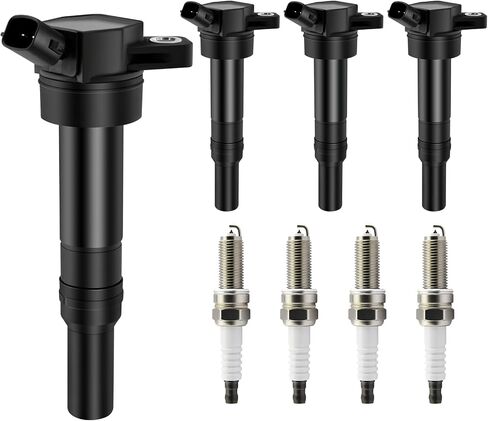 Automotive Replacement Spark Plugs and Coil Packs Kit UF652 & 93815 Compatible with Hyundai Veloster 2012-2017, Accent & Kia Rio Soul 2012-2019, 1.6L Naturally Aspirated (UF652 & 93815) in Saudi Arabia