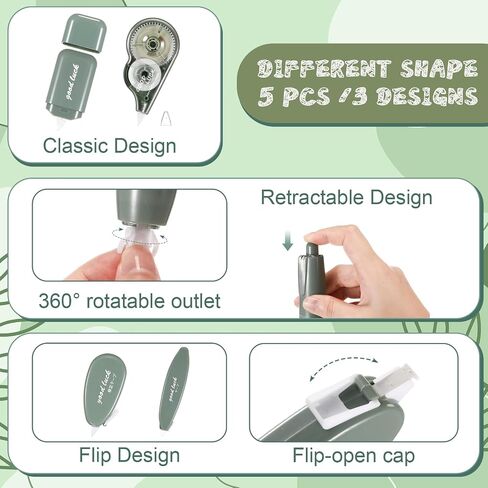 5 Pcs Aesthetic Correction Tape Set Cute Correction Tapes Quick Dry Easy to Use Applicator for Instant Corrections for Students School Office Home Supplies (Pink) in Saudi Arabia