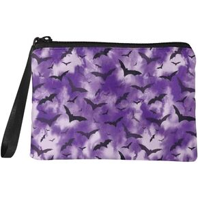 Halloween Skull Coin Purse Spider Web Zipper Change Purse Fall Daisy Sunflower Foldable Make Up Storage Bag for Women