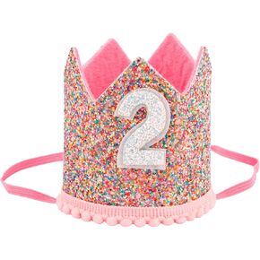 2nd to 6th Birthday Decorations for Girl Sprinkle Birthday Hat Headband Birthday Crown for Girl Princess Tiara Gift