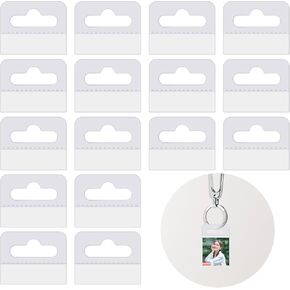 100 Pieces Sticky Hanging Tabs Clear Hole Self Adhesive Hang Tags Plastic Retail Self Adhesive Heavy Duty Hang Tag Sticky Hooks for Hanging for Sale Items Store Retail Display(1.8x1.4inch)