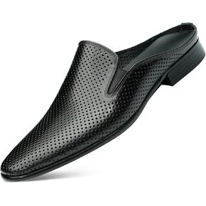 Men's Mules Formal Dress Loafers Leather Open Back Slippers Business Wedding Casual Fashion Slip On Clogs Sandals Summer Dress Shoes for Men
