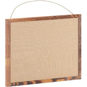 Flash Furniture Rustic Wall Mount Linen Board, for Home, Office, School, Comes with Wood Push Pins, 20" x 30", Torched Brown