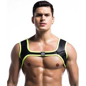 JOCKMAIL Men's Harness Belt Elastic Shoulder Strap Mens Neoprene Harness Mens Crop Top Chest Muscle Harness