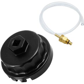 Oil Filter Wrench 64mm and Drain Tool Kit for Toyota Oil Filter Tool, Suitable for Lexus, Camry, 4 Runner, Tundra 2.5-5.7L Engine