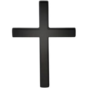 3D Cross Metal Car Sticker, 2.6 * 1.9 Inches Jesus Christian Car Emblem Badge Decal Decoration for Automotive, Truck, Motorcycle (Black)