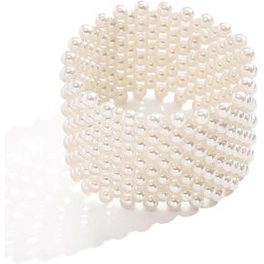 Pearl Bracelets for Women Pearl Beaded Stretch Strand Stackable Bracelets Freshwater Pearl bracelet Wedding Party Jewelry