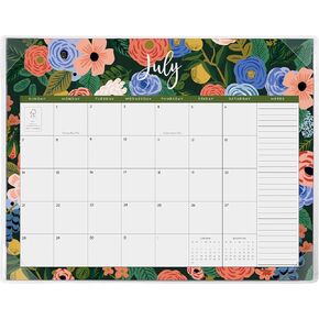 Desk Calendar 2024-2025 with Clear Desktop Mat, Dexmon Large Desk Pad Calendar 22 x 17 Inch 18 Months Runs From Jul 2024 to Dec 2025, Floral Design Calendar 2024-2025 for Home School and Office