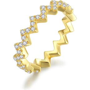 STARCHENIE Stackable Ring for Women 925 Sterling Silver Wave Eternity Band Rings for Women Size 5-10 in Kuwait