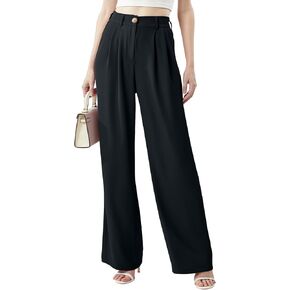 Women's Casual Wide Leg Pants Long Straight Suit Pants High Waisted Business Work Outfits Trendy Trousers for Women