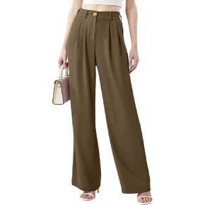 Women's Casual Wide Leg Pants Long Straight Suit Pants High Waisted Business Work Outfits Trendy Trousers for Women