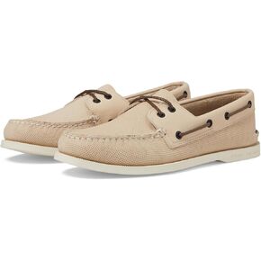 Sperry Men's Authentic Original 2-Eye Seasonal Boat Shoe, Cream Debossed, 14