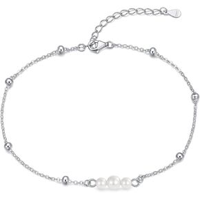Rnivida 925 Sterling Silver Anklet for Women, Dainty Silver Ankle Bracelet for Women