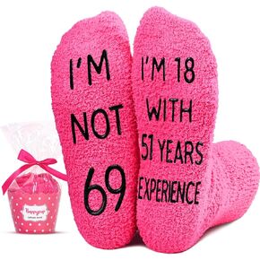 HAPPYPOP 69th Birthday Gifts Ideas for Women - Socks for 69 Year Olds, 69th Birthday Socks, Best Gifts for 69 Year Old Woman