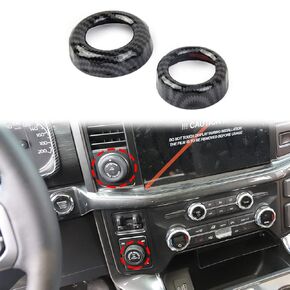 Korlot Carbon Fiber CD Air Conditioner Switch Button Knob Decoration Trim Accessories for Ford F150 2021+,for 2023 F250 F350 Super Duty