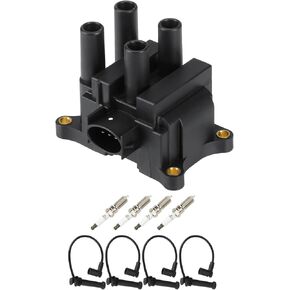 Ignition Coils 4 Iridum Spark Plugs 4 Wires Set Compatible with 2001-2012 Ford Ranger 2.3L, 2001-2009 Mazda B2300 2.3L Replace FD497 1075786 FD-501 C1341 610-00143
