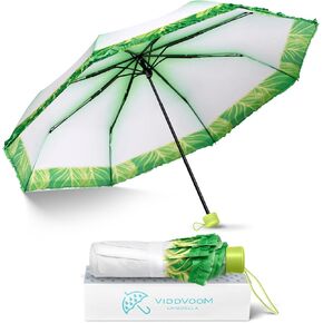Compact Napa Cabbage Umbrella - Small Travel Folding Mini Umbrella with Fun Green Napa/Chinese Cabbage Pattern, Vegetable Theme, Green