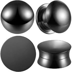 2 Pairs Selling Arc and Concave Design Stainless Steel Ear Gauges Plugs and Tunnels, Size 0g - 1 inch Surgical Steel Ear Stretcher Expander Body Jewelry