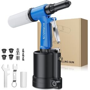 Pneumatic Rivet Gun Set 3/32", 1/8", 5/32", 3/16", 1/4" Air Riveter Pulling pressure 3916 lbs 1780 kgf, Pneumatic Tool NPT 1/4 inch for automotive industries, construction, manufacturing