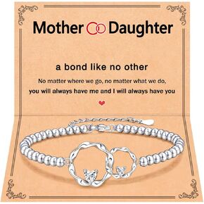 Silver Interlocking Circles Bracelet for Sister Mother Daughter, Birthday Christmas Valentines Day Gifts for Women in Kuwait