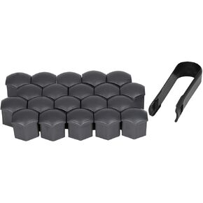 X AUTOHAUX 20pcs 21mm Universal Blue Plastic Car Wheel Nut Lug Hub Screw Rim Bolt Covers Dust Protection Caps with Removal Tool Clip