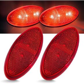 Command Electronics OEM 12V LED RV ومصباح خلوص بيضاوي للمقطورة مع عاكس مدمج - صنع في الولايات المتحدة الأمريكية - حامل سطحي - كهرماني وأحمر - 14 حزمة in Kuwait