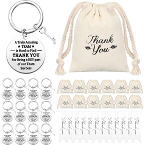 Yinkin 36 Pcs Employee Appreciation Gifts for Coworker Include Thank You Coworker Keychain Drawstring Bags Thank You Cards