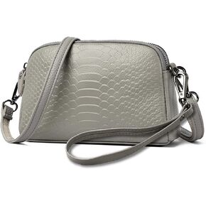 Small Crossbody Bags for Women Genuine Leather Wristlet Clutch Purses Crocodile Pattern Crossbody Purse Shoulder Bag