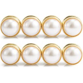 8pcs Magnetic Hijab Pins, Wedding Veil Weights Magnetic Pearls Double Sided Pearls Hijab Multipurpose Pearl Bridal Veil Weights for Women Scarves Clothes Wedding Hijab Decoration(Silver)