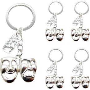 25 Pcs Theatre Keychain Drama Mask Keychain Theatre Gift Keyring Comedy Tragedy Mask Gifts Broadway Musical Lover Gifts