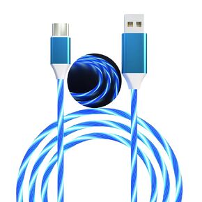 Led USB C Charging Cable 2 Packs 6.6FT Light Up Type C Charging Cord Fast USB C Charger Compatible with Samsung Galaxy S21 S20 S10 S9 S8 Note 20,LG V30 V20 G6 (6.6ft,Blue& Colorful)
