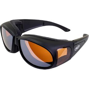 Global Vision Outfitter Motorcycle Riding Safety Sunglasses Matte Black Frames Driving Mirror Lenses ANSI Z87.1+